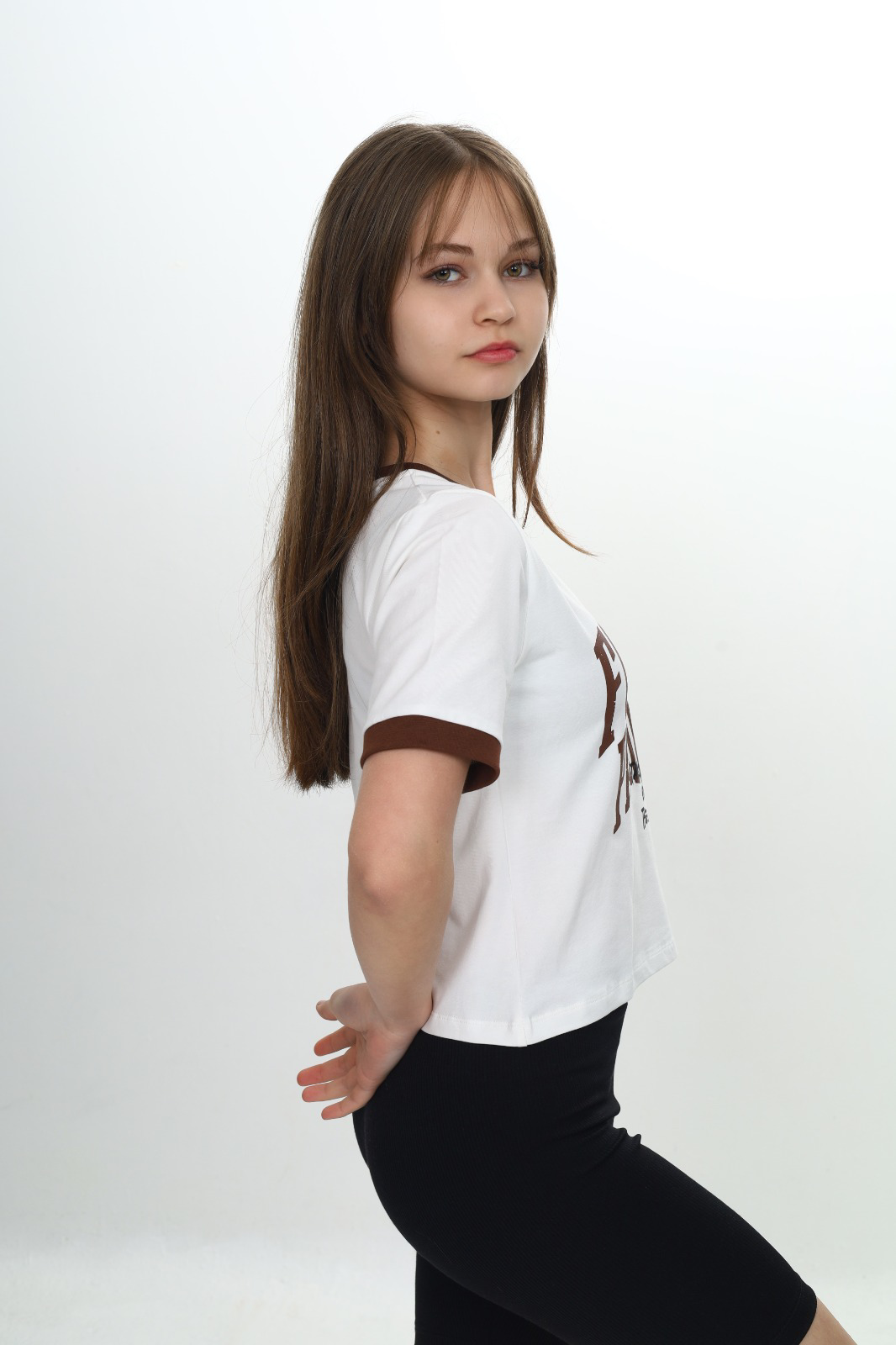 Toontoy Kız Çocuk Crop Garni Baskılı Tişört