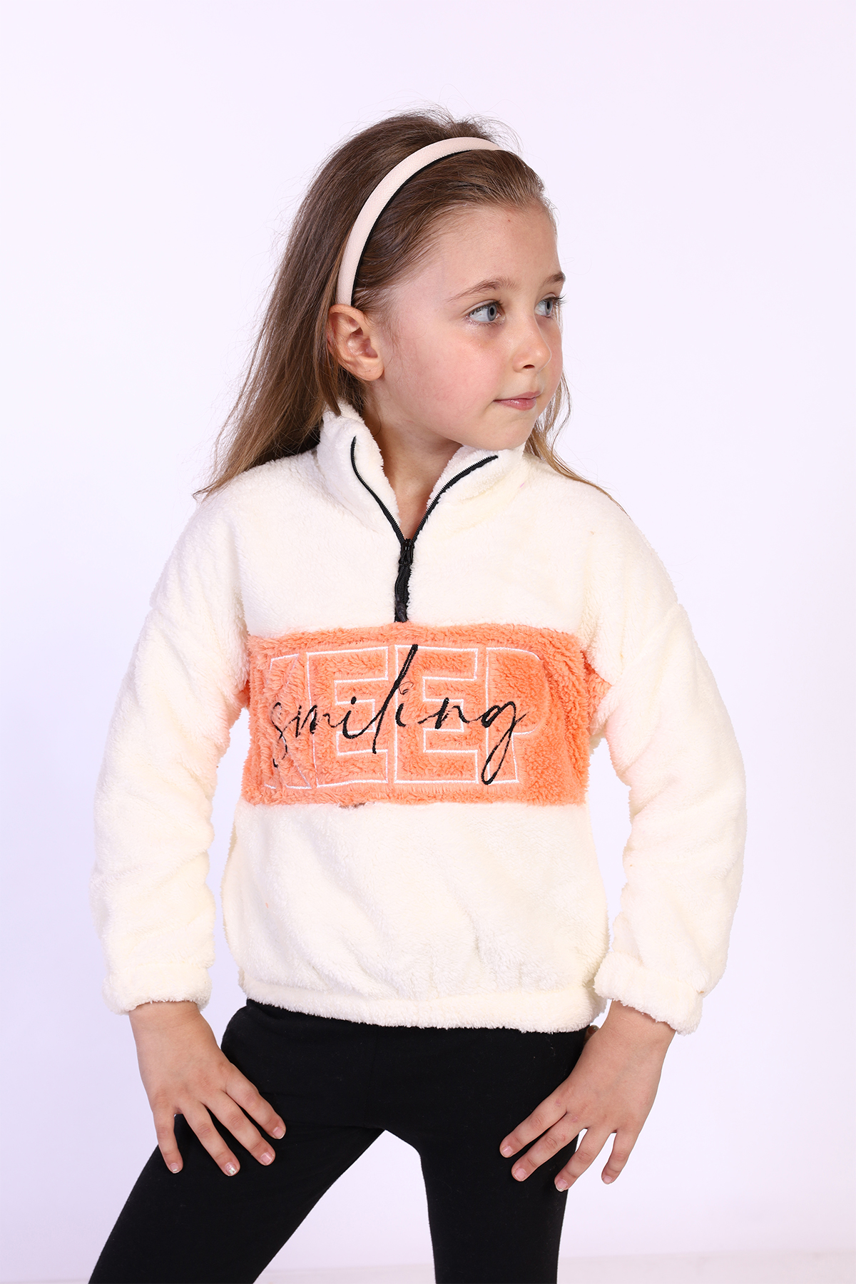 Toontoy Kız Çocuk Nakışlı Peluş Sweatshirt
