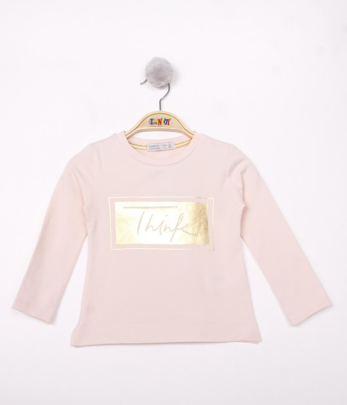 Toontoy Kız Çocuk Think Varaklı T-Shirt