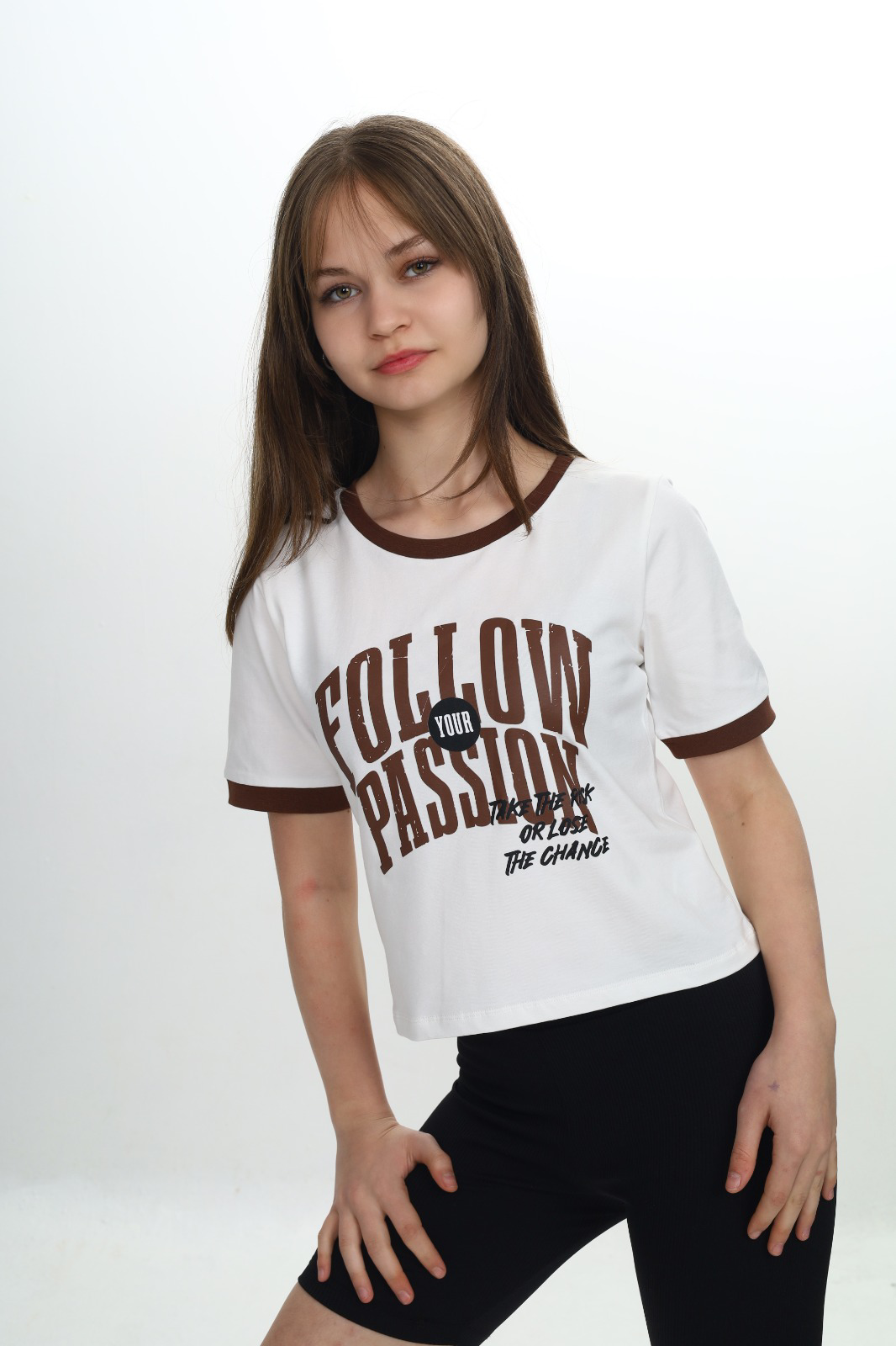Toontoy Kız Çocuk Crop Garni Baskılı Tişört