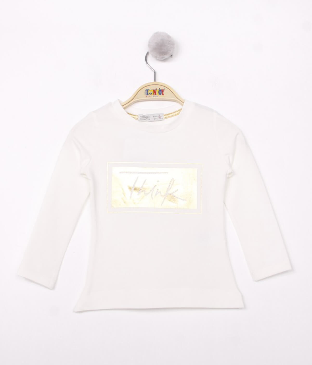 Toontoy Kız Çocuk Think Varaklı T-Shirt
