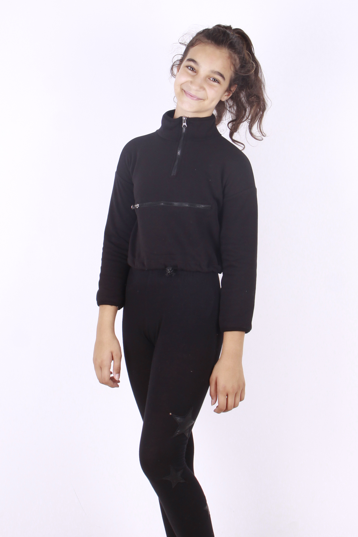 Toontoy Kız Çocuk Fermuarlı Sweatshirt
