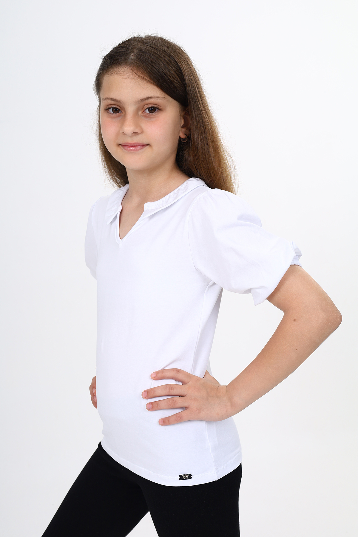 Toontoy Kız Çocuk Baskılı Balıkçı Yaka Sweatshirt