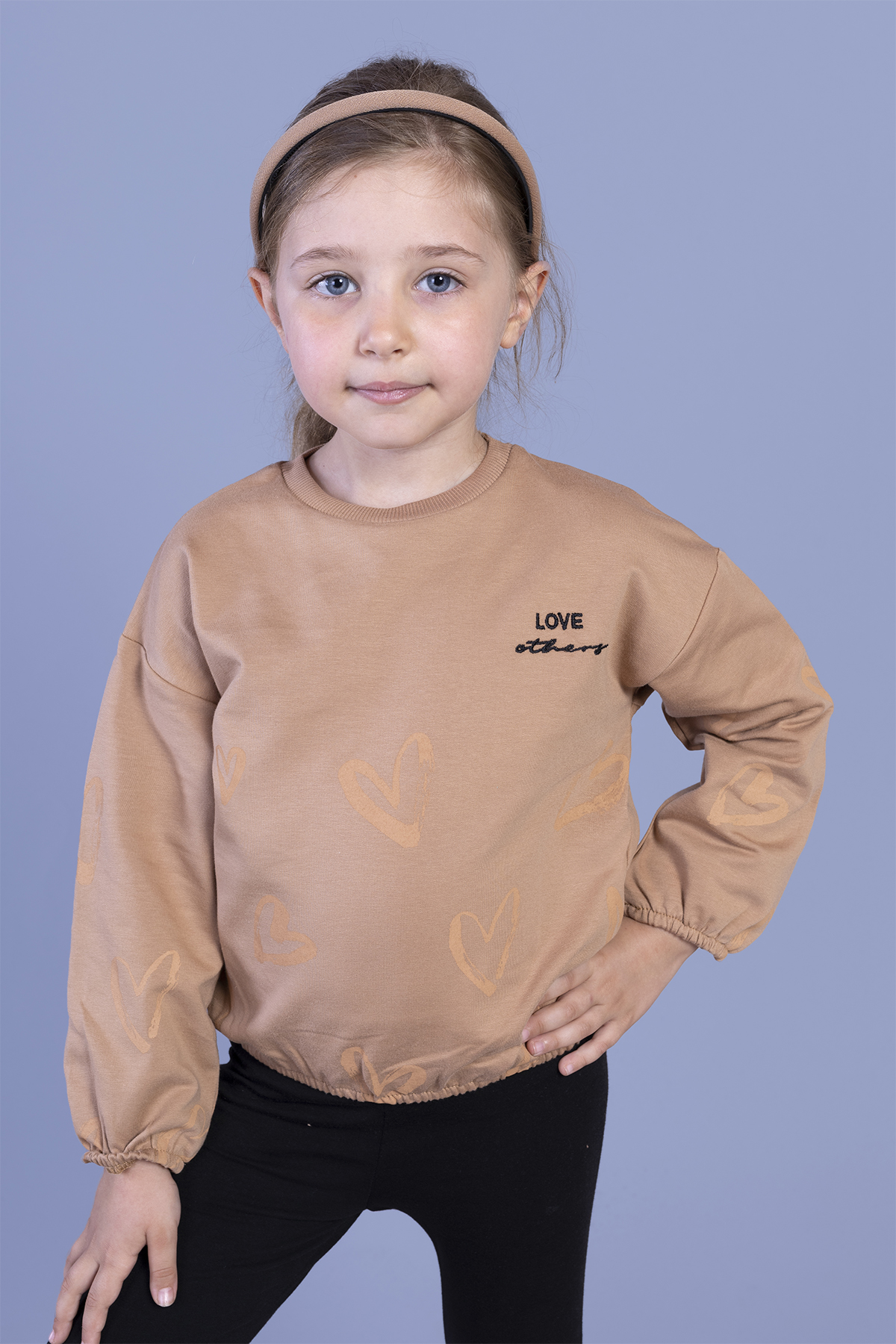 Toontoy Kız Çocuk Nakışlı Büzgü Detaylı Sweatshirt