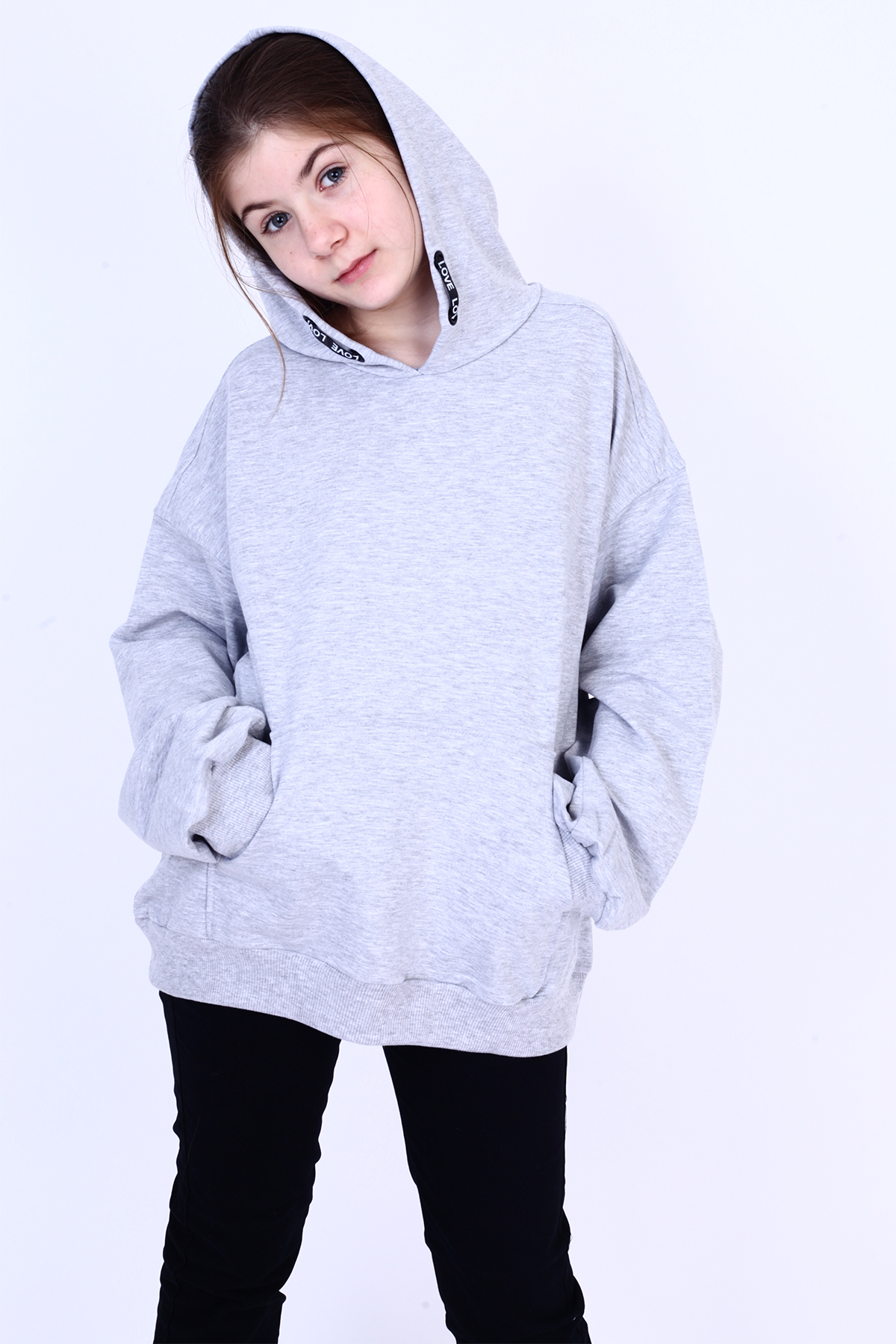 Toontoy Kız Çocuk Kanguru Cepli Sweatshirt