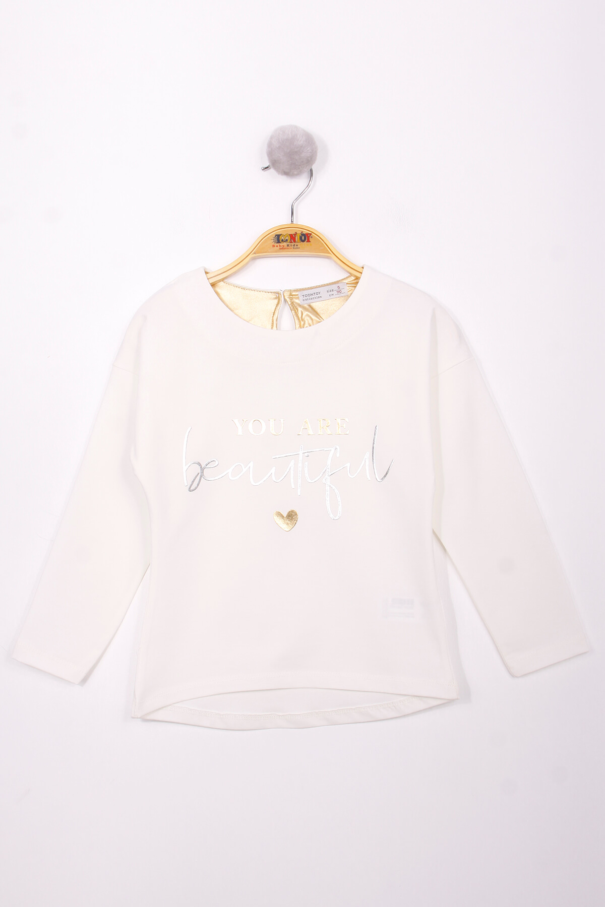 Toontoy Kız Çocuk Yazı Varaklı T-Shirt