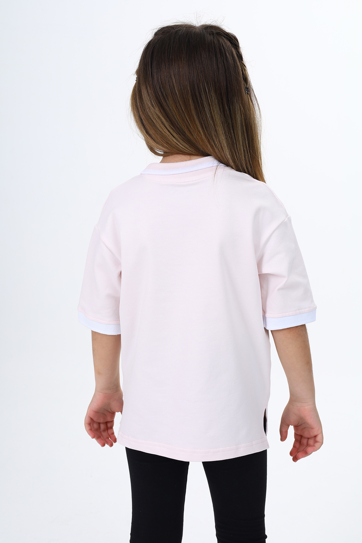 Toontoy Kız Çocuk Polo Yaka Baskılı Tişört