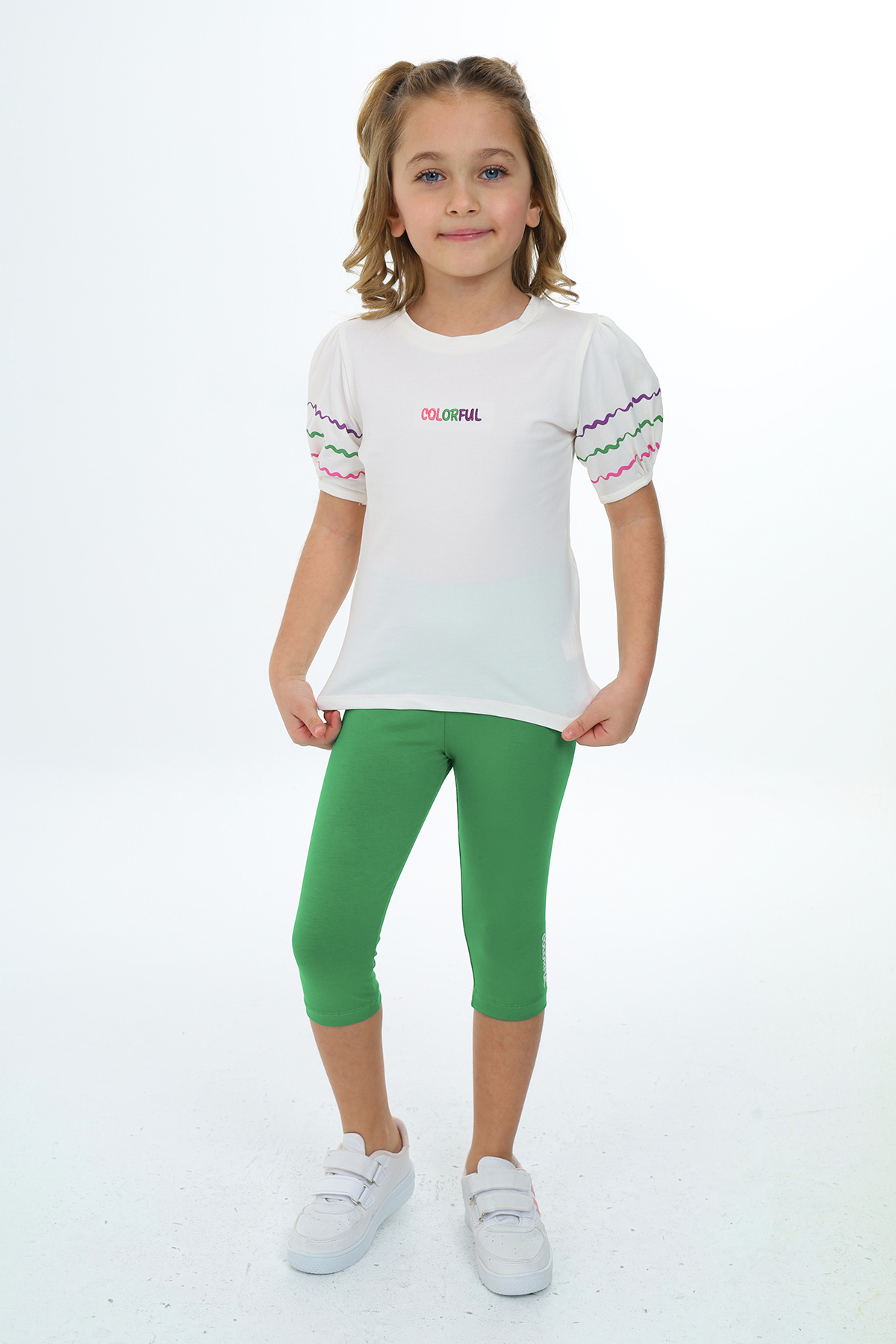 Toontoy Kız Çocuk Colorful Nakışlı Kaprili Takım