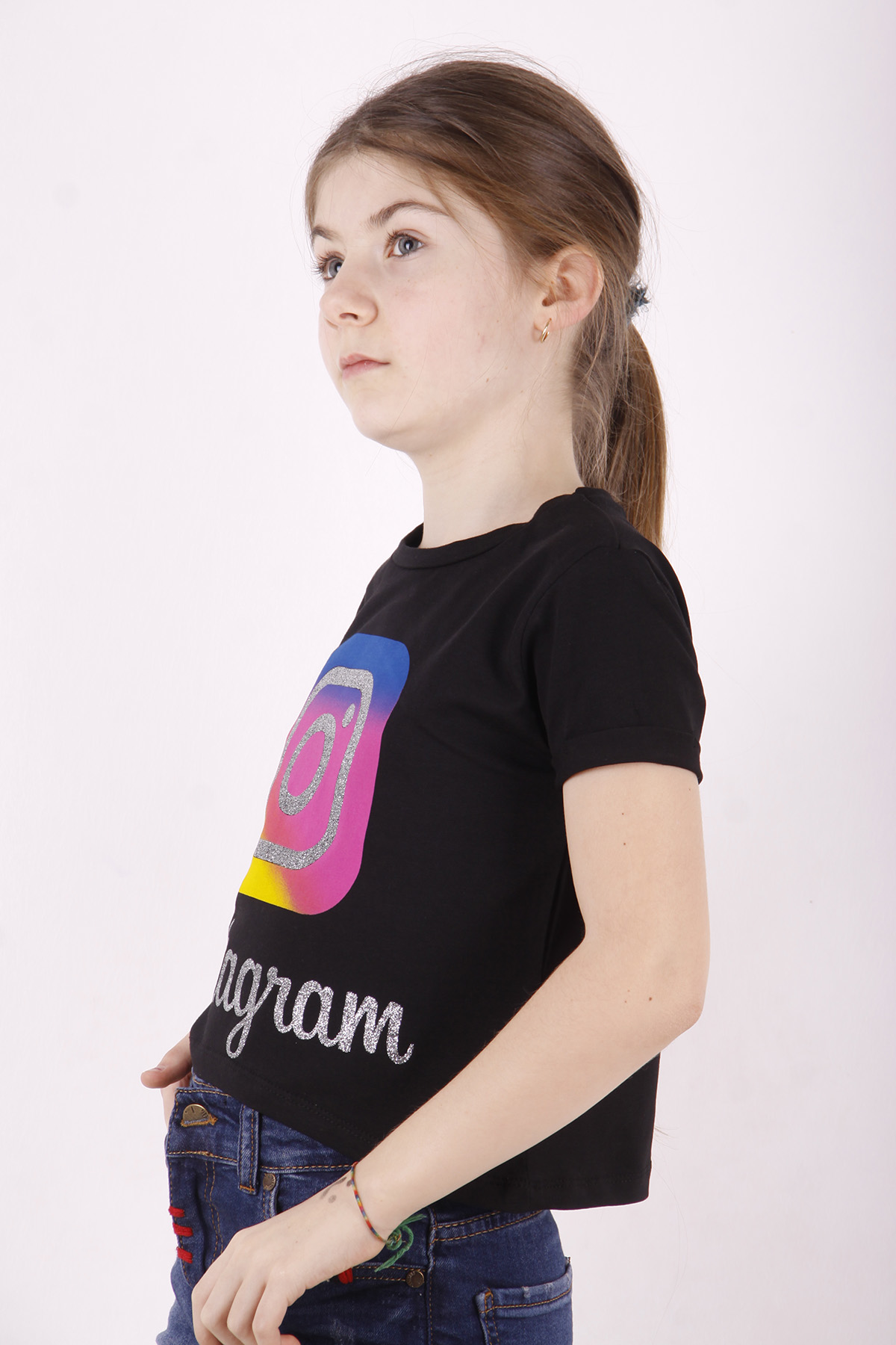 Toontoy Kız Çocuk Instagram Baskılı Tişört