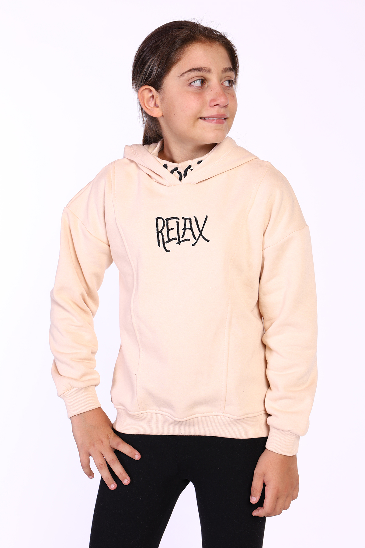 Toontoy Kız Çocuk Nakış Detaylı İçi Pamuklu Sweatshirt