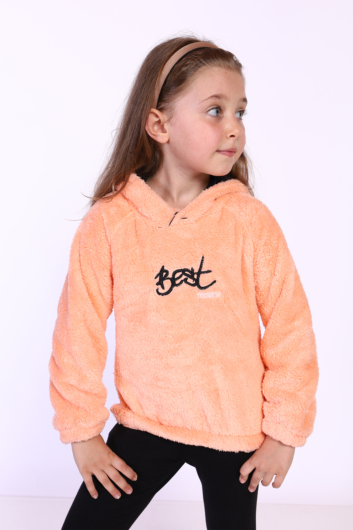 Toontoy Kız Çocuk Nakışlı Peluş Sweatshirt