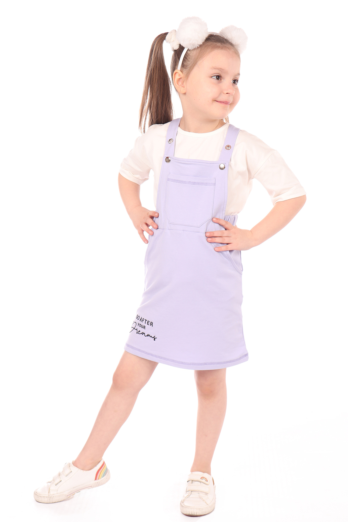 Toontoy  Kız Çocuk 2Li Salopetli Takım