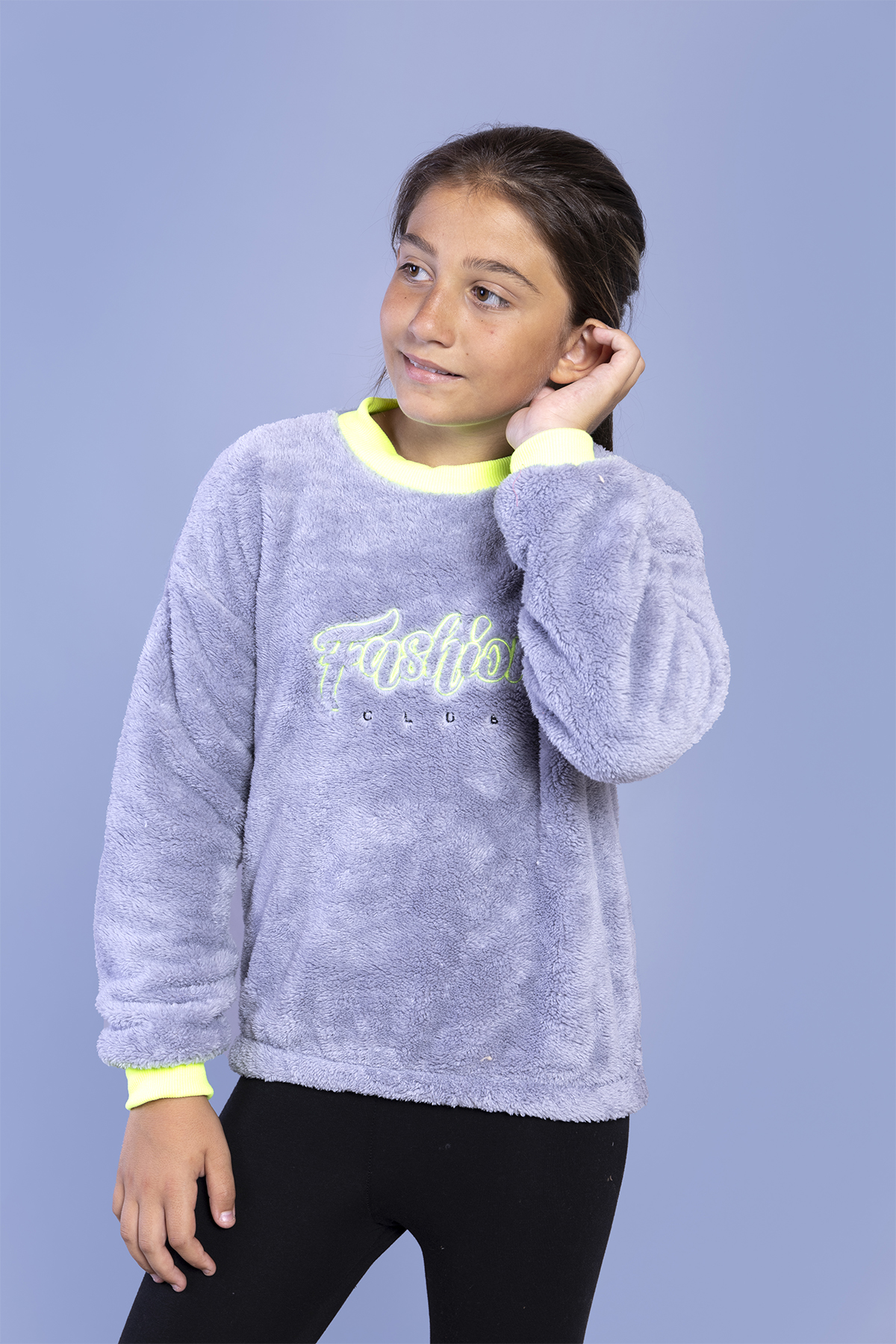 Toontoy Kız Çocuk Nakışlı Peluş Sweatshirt