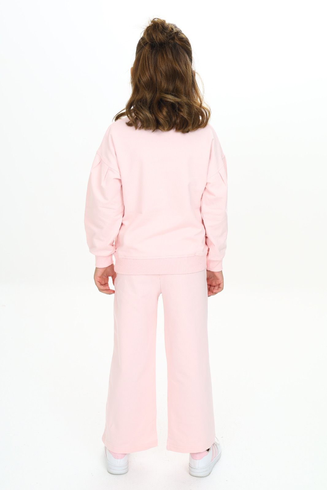 Toontoy  Kız Çocuk Kol Büzgülü Lale Baskılı Eşofman Takım