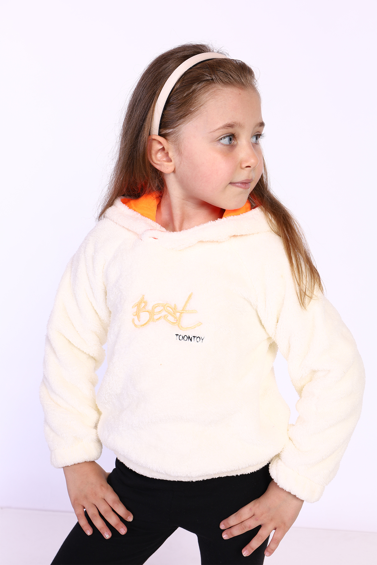 Toontoy Kız Çocuk Nakışlı Peluş Sweatshirt