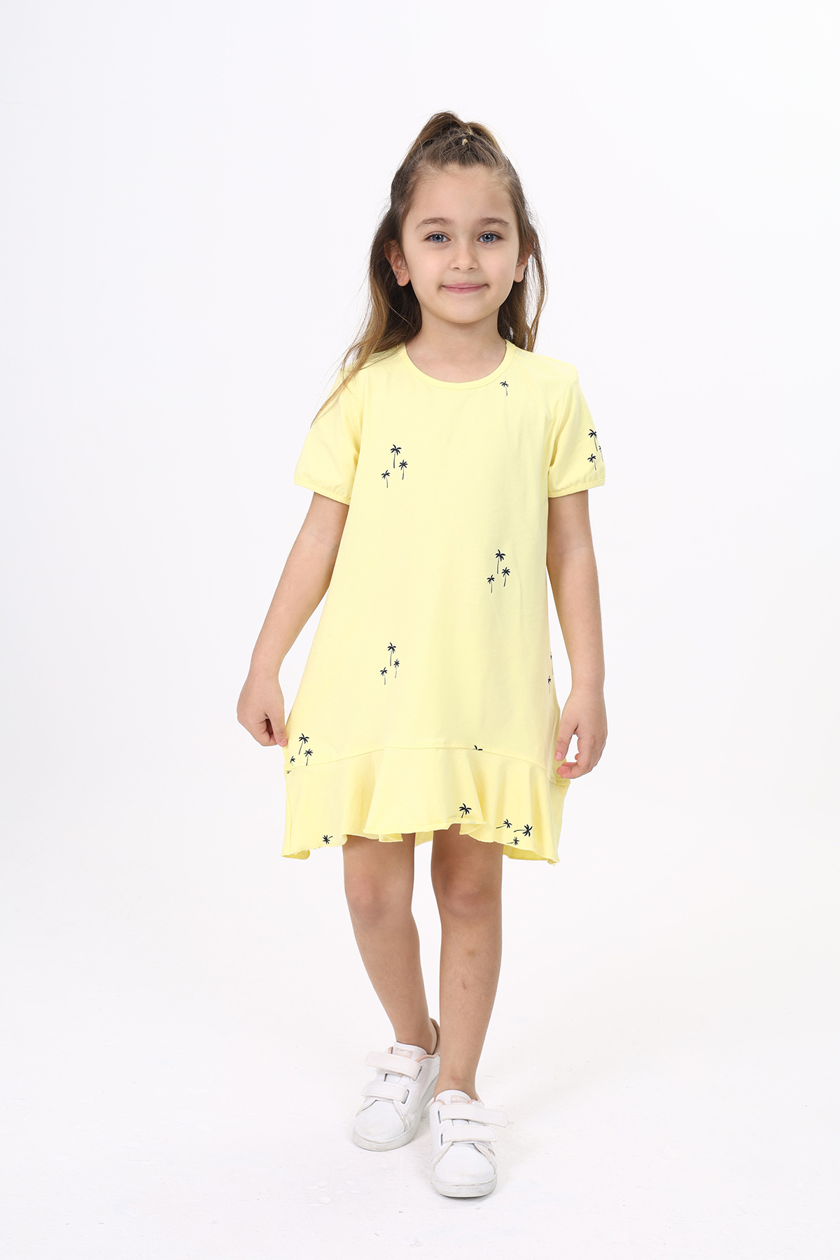 Toontoy Kız Çocuk Baskılı Elbise