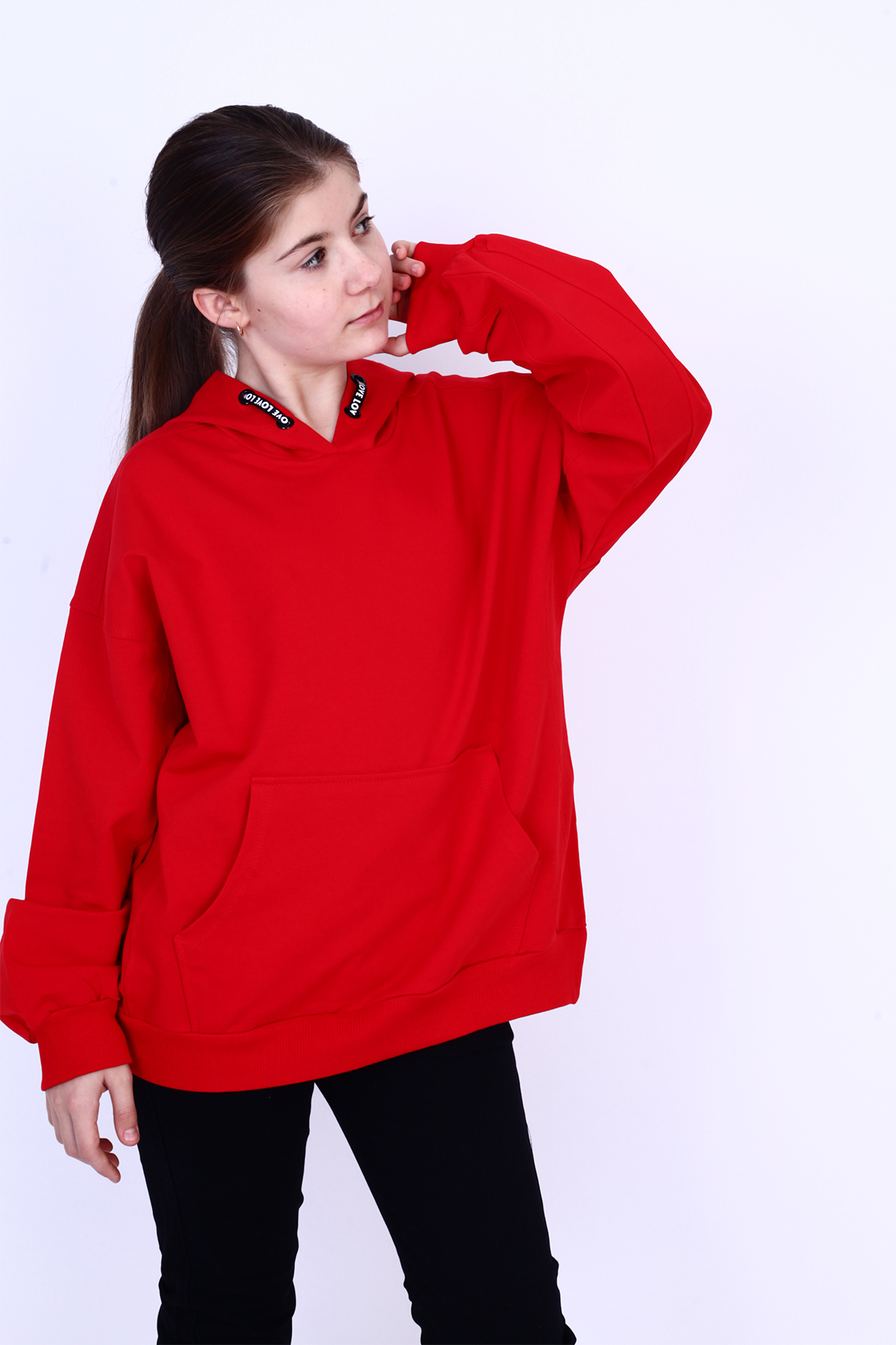 Toontoy Kız Çocuk Kanguru Cepli Sweatshirt
