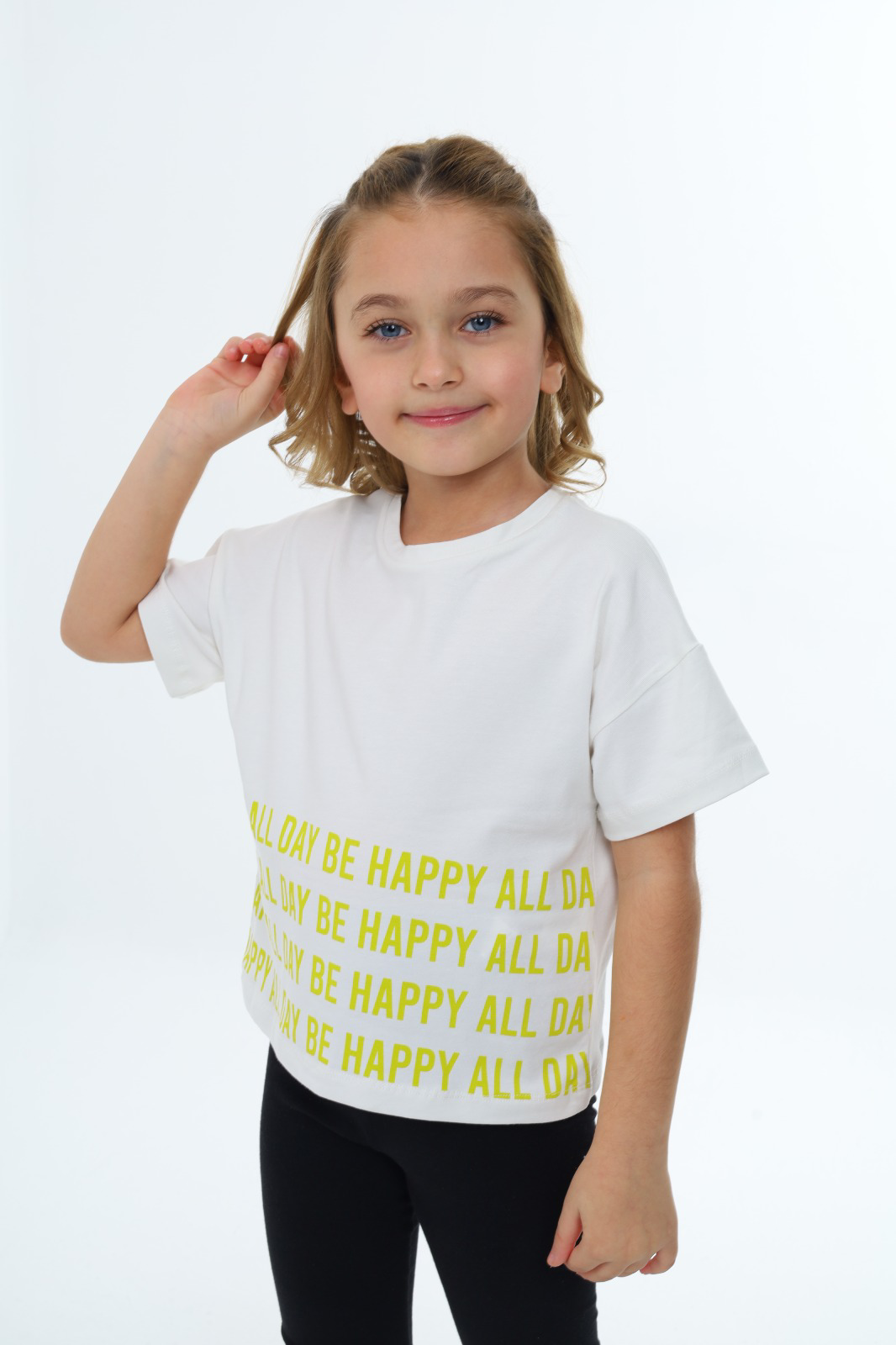 Toontoy Kız Çocuk Happy All Day Baskılı Tişört