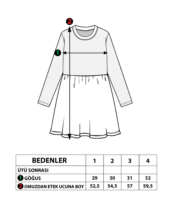 Toontoy Kız Çocuk Ayıcık Baskılı Elbise