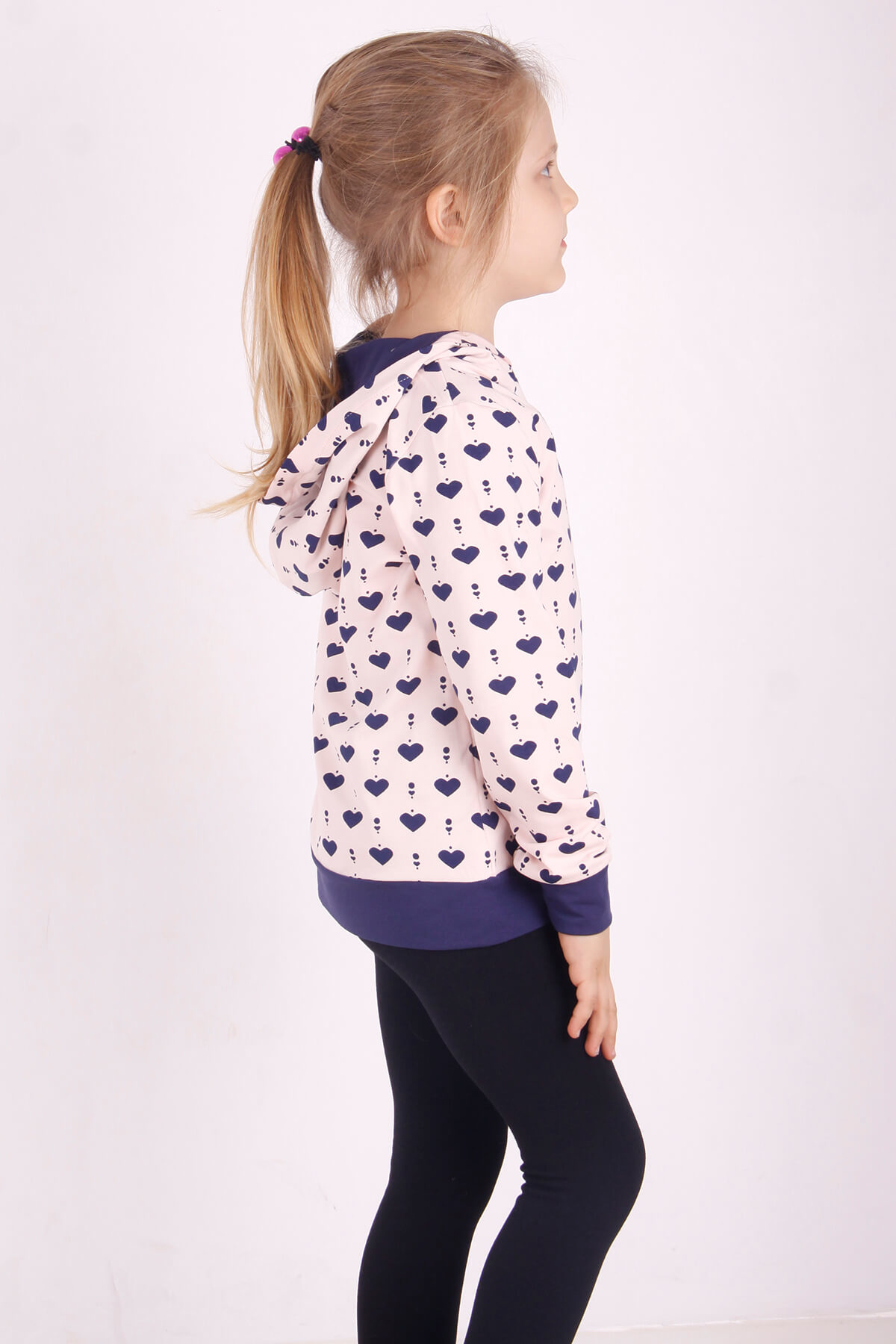 Toontoy Kız Çocuk Komple Kalp Desenli Sweatshirt