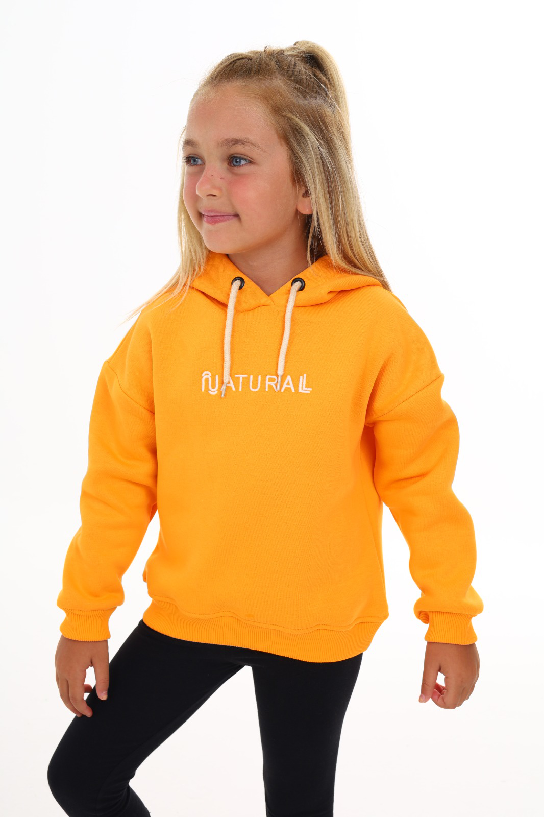 Toontoy Kız Çocuk Kapüşonlu Natural Nakışlı Sweatshirt