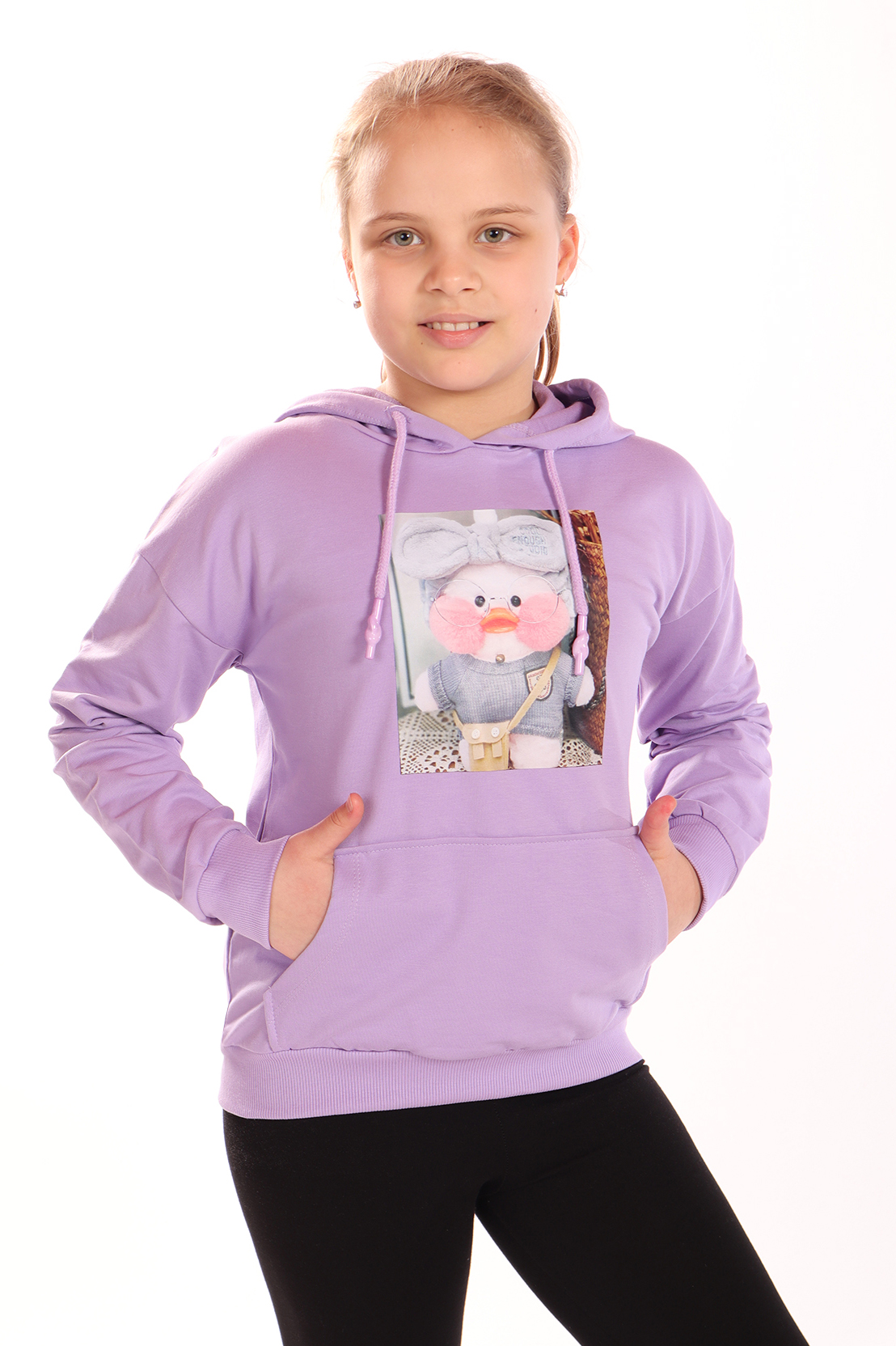 Toontoy Kız Çocuk  Ördek Baskılı Sweatshirt