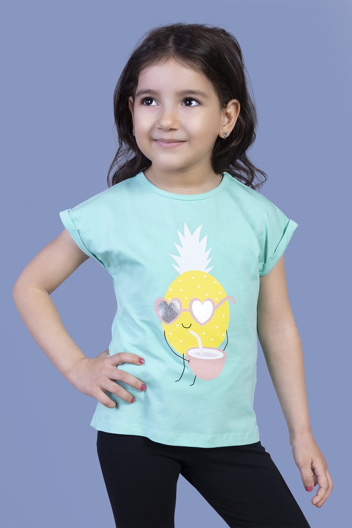 Toontoy Kız Çocuk Baskılı Tişört