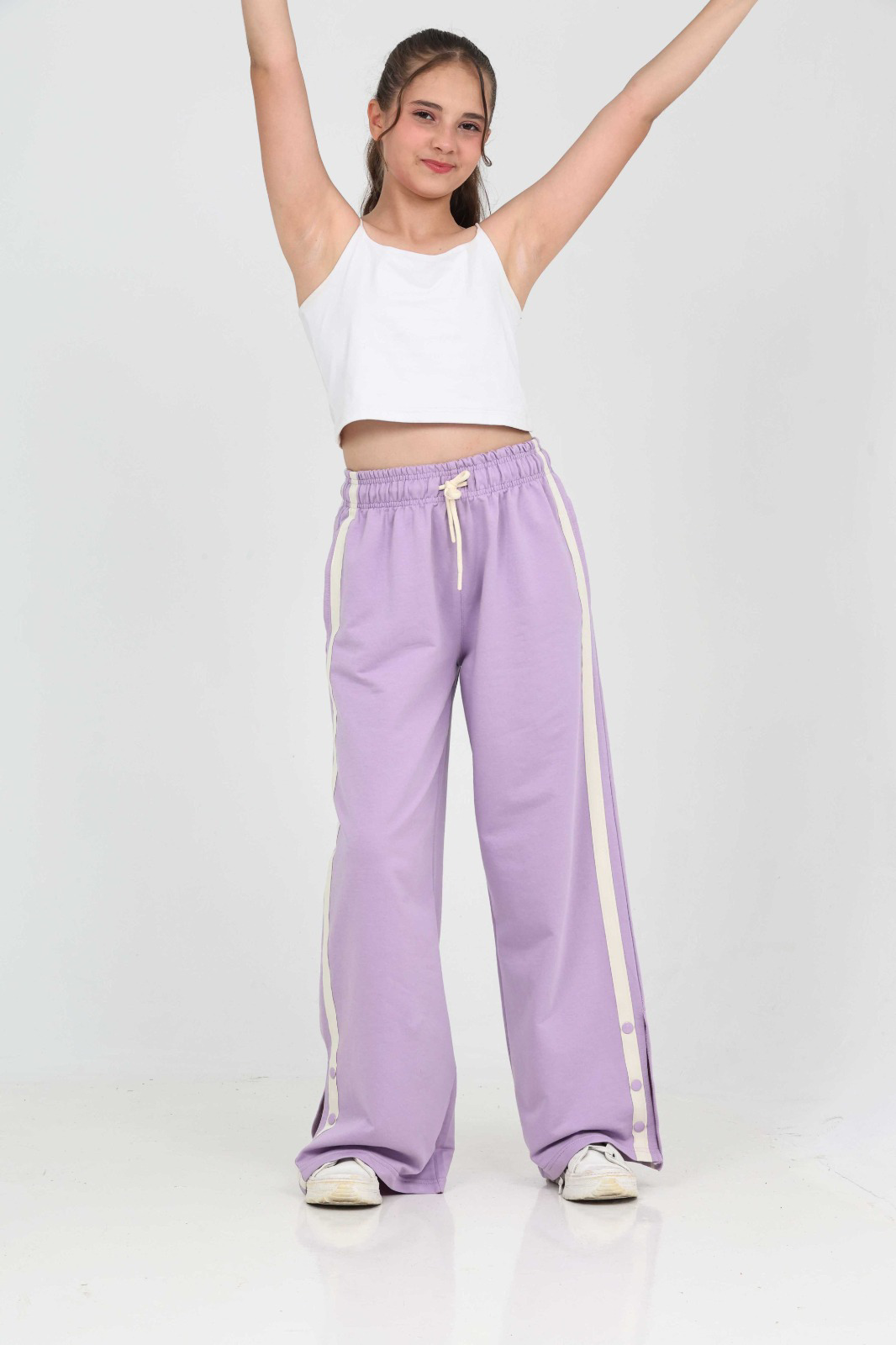 Toontoy Kız Çocuk Boydan Şeritli Eşofman Alt