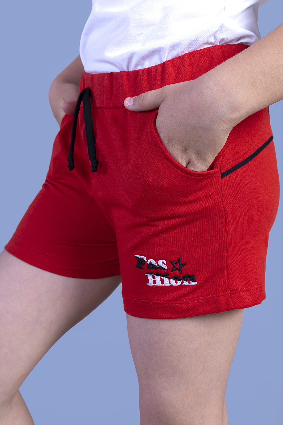 Toontoy  Kız Çocuk İki Yanı Cepli Arkası Baskı Detaylı Şort