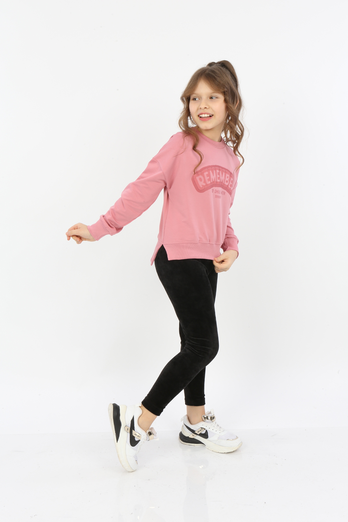Toontoy Kız Çocuk Remember Baskılı Sweatshirt
