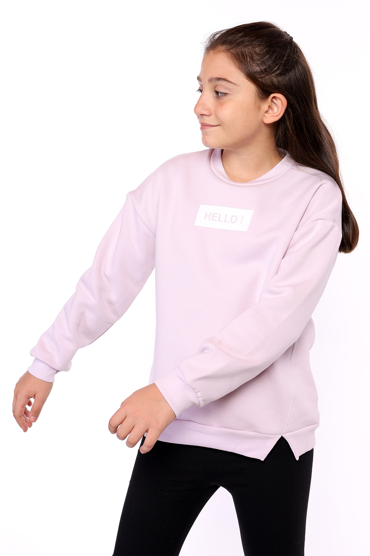 Toontoy Kız Çocuk Hello Baskılı Sweatshirt