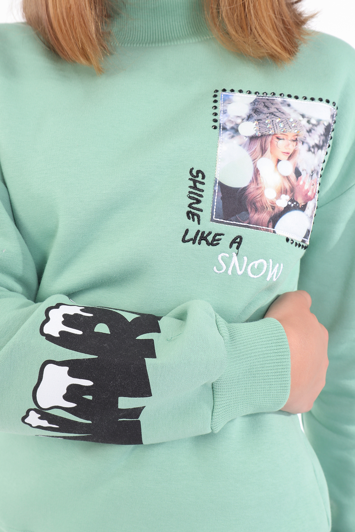 Toontoy Kız Çocuk Baskılı Nakışlı Sweatshirt