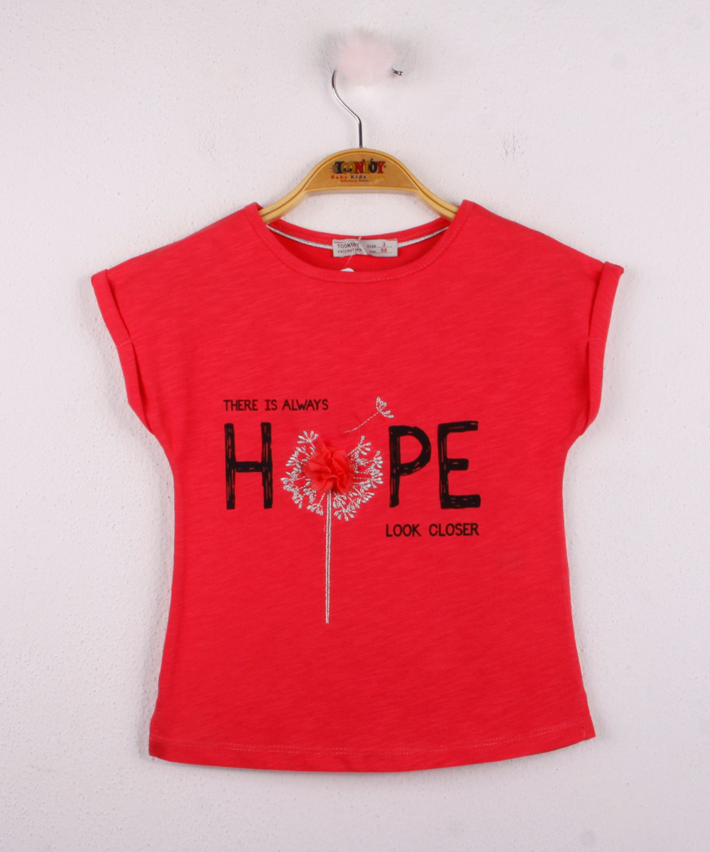 Toontoy Kız Çocuk Hope Baskılı Tişört