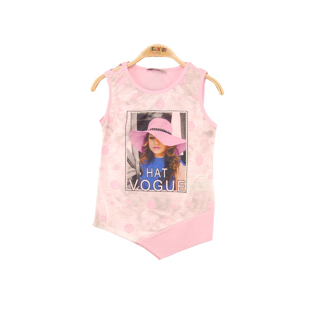 Toontoy Kız Çocuk Atlet Hat Vogue Baskılı