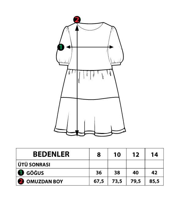 Toontoy Kız Çocuk Yandan Bağlama Detaylı Kruvaze Elbise