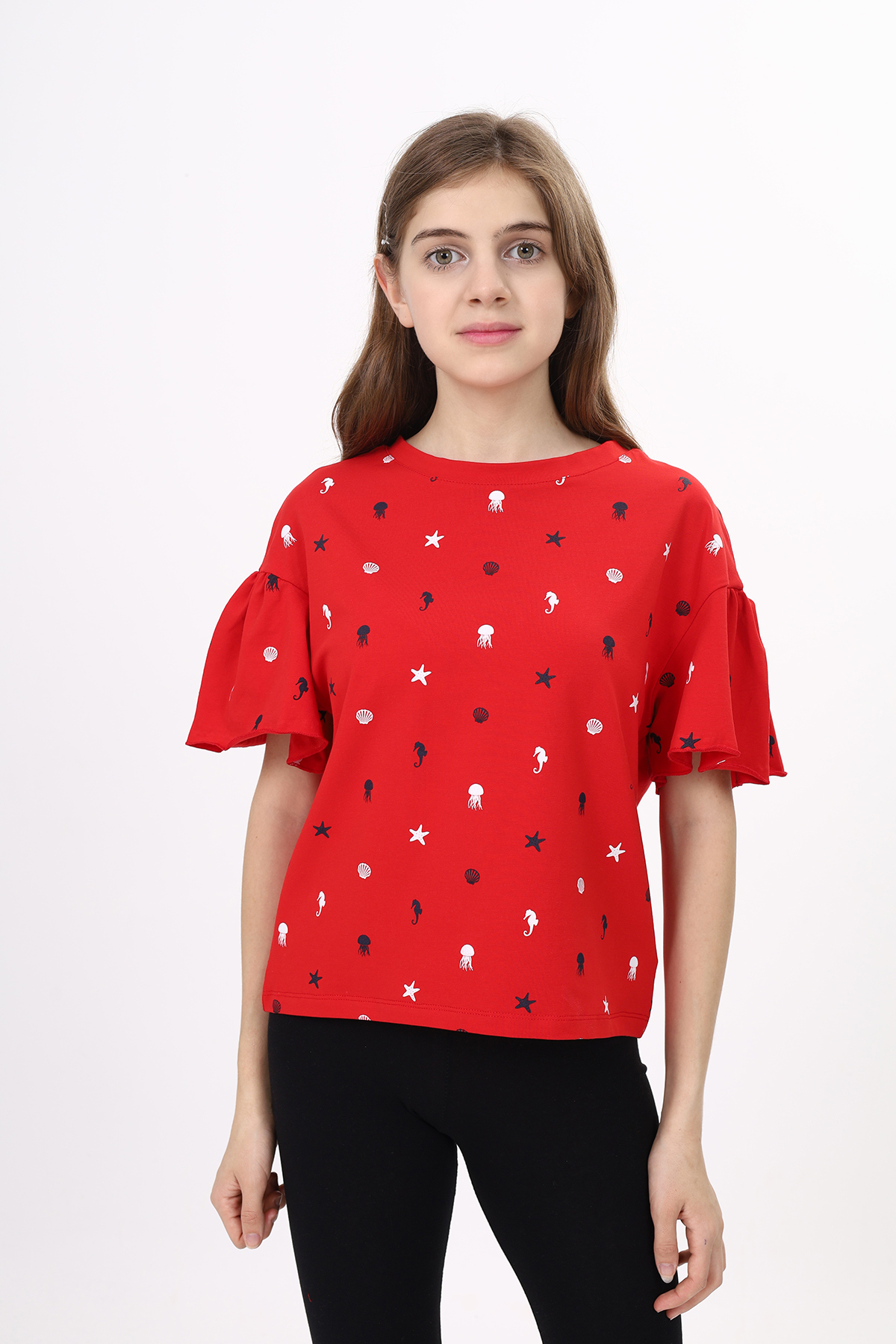 Toontoy Kız Çocuk Baskılı Tişört