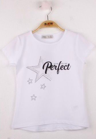 Toontoy Kız Çocuk Perfect Yıldız Baskılı Tişört
