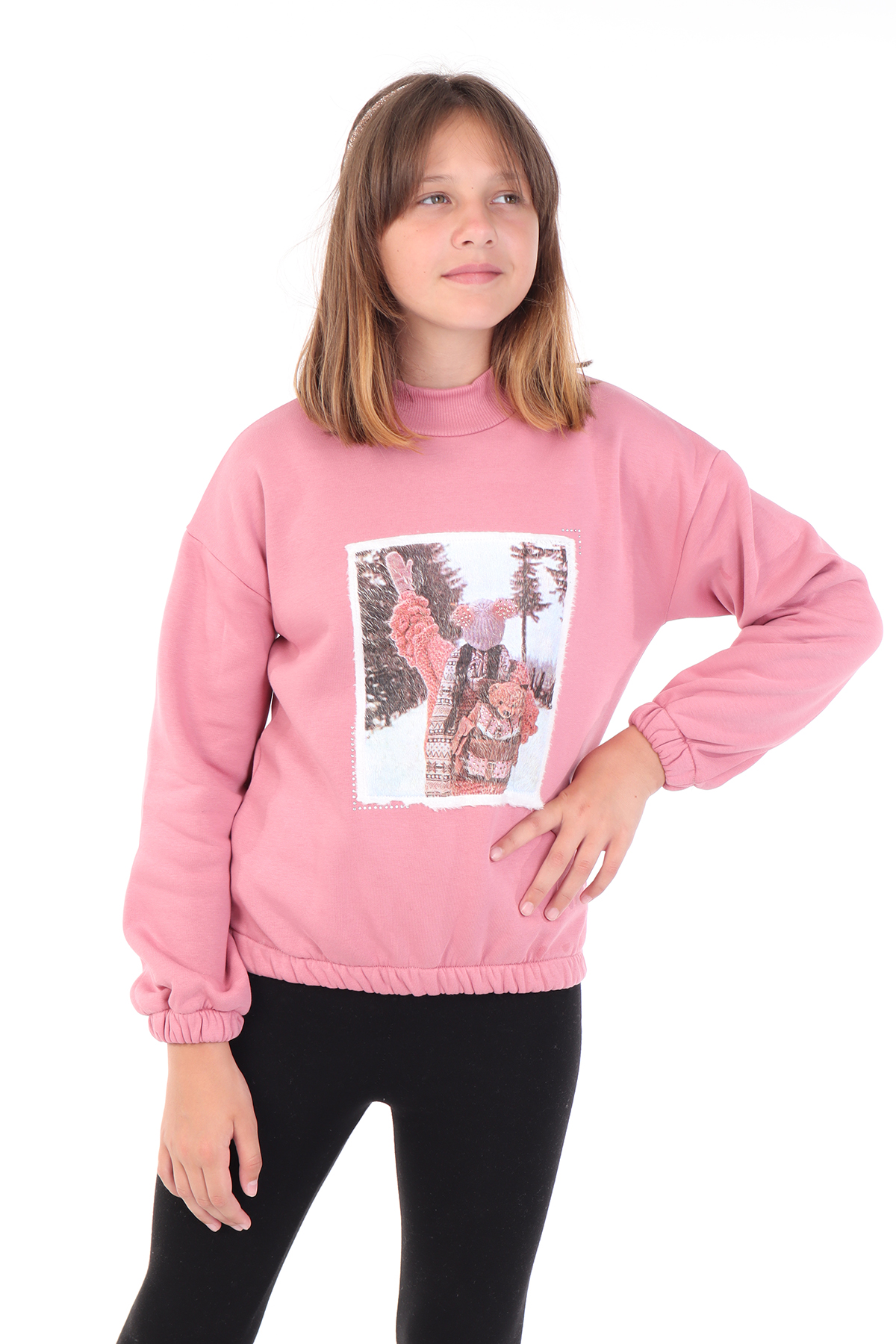 Toontoy Kız Çocuk Baskılı Sweatshirt