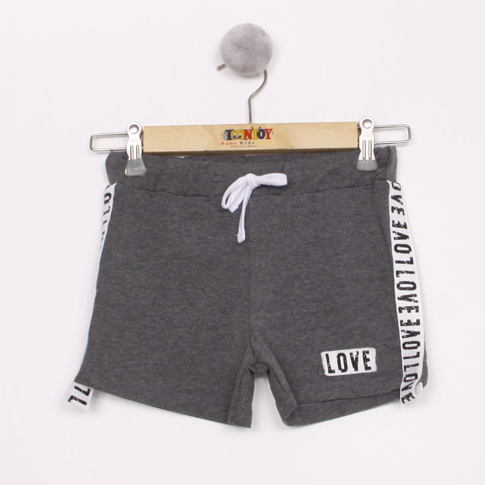 Toontoy Kız Çocuk Love Şeritli Şort