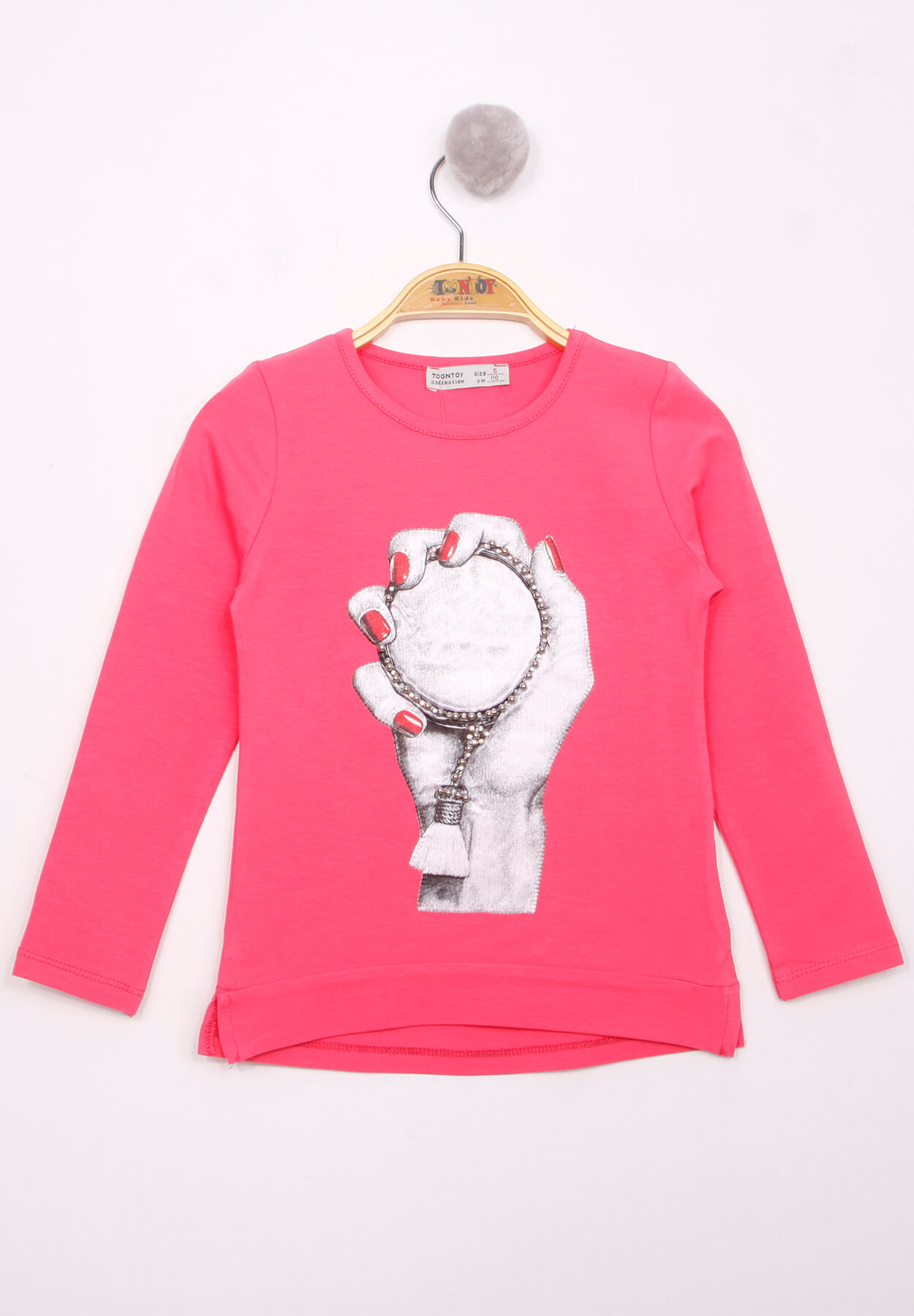Toontoy Kız Çocuk El Baskılı T-Shirt