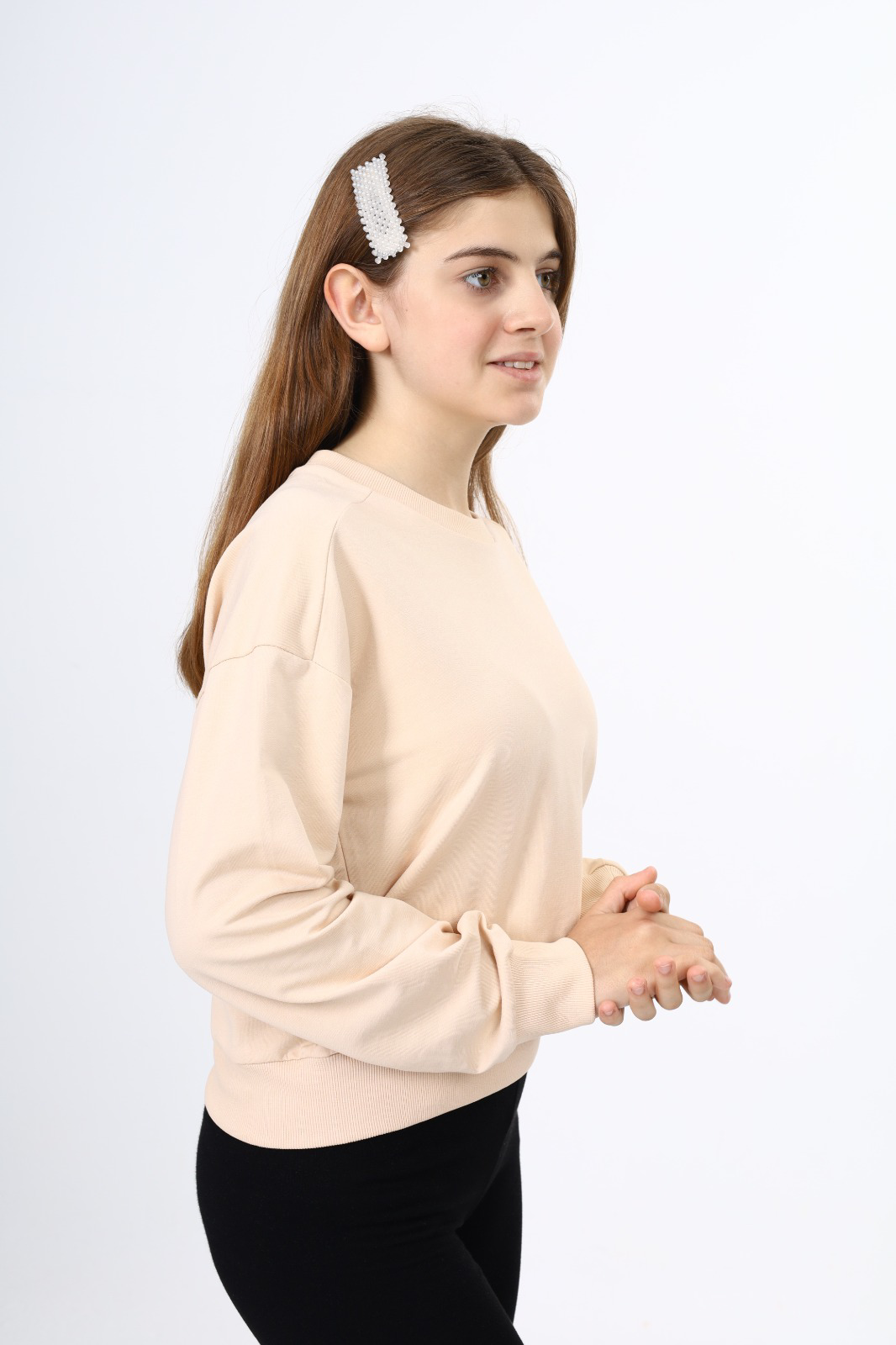 Toontoy Kız Çocuk Düşük Omuz Gazeli  Okul Sweatshirt