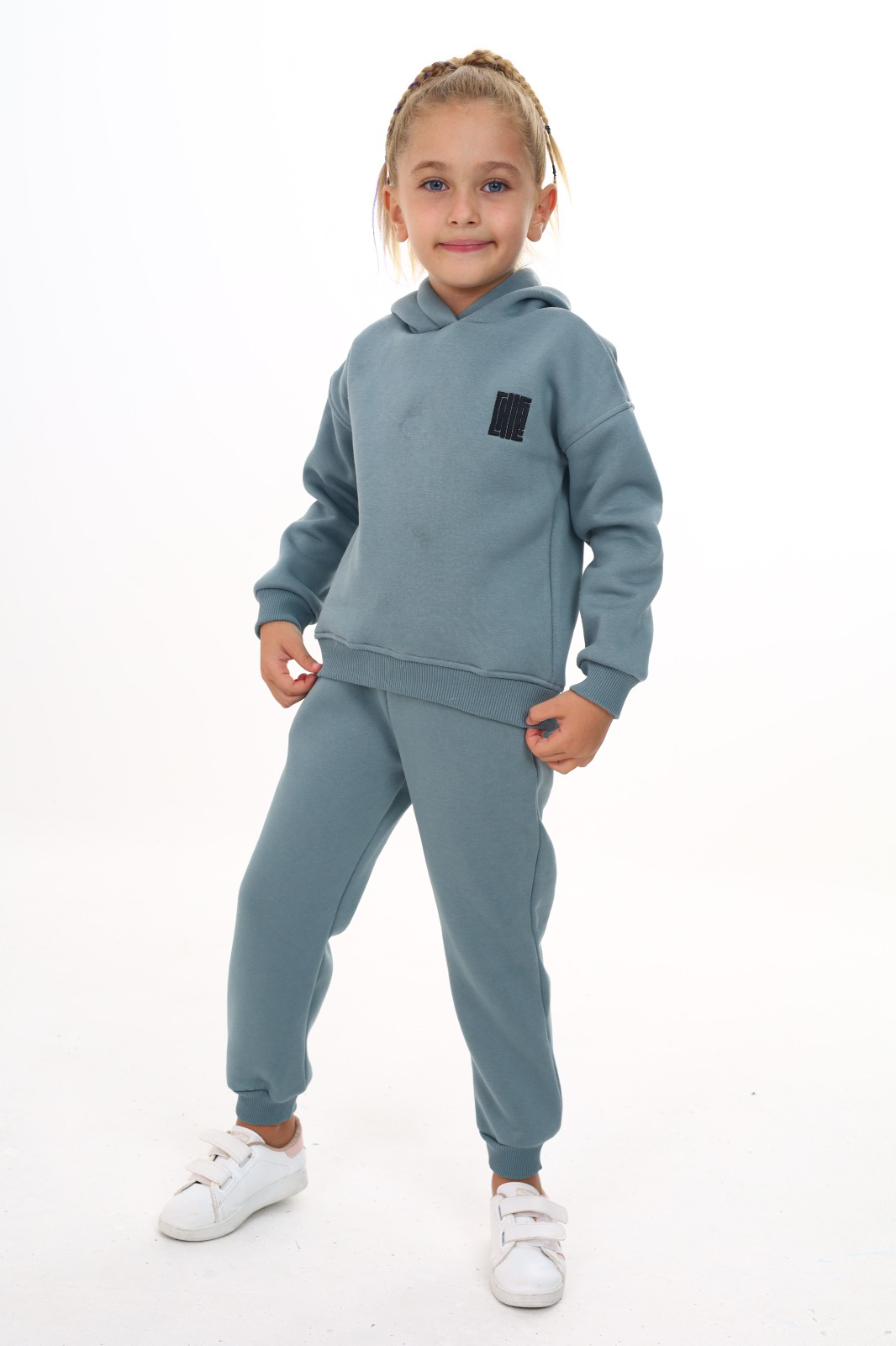 Toontoy Kız Çocuk Kapüşonlu Chıc Nakışlı Eşofman Takım