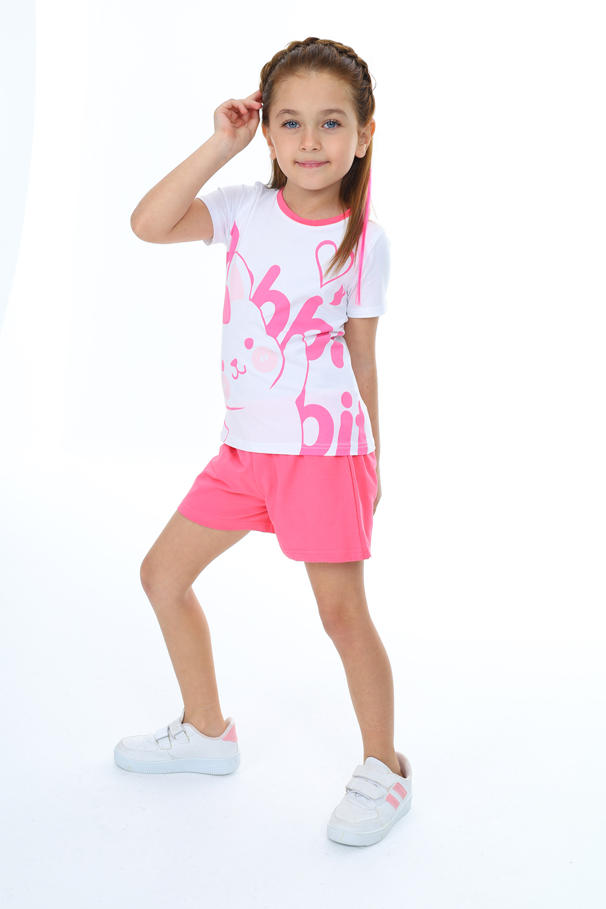 Toontoy Kız Çocuk Baskılı Balıkçı Yaka Pamuklu Sweatshirt