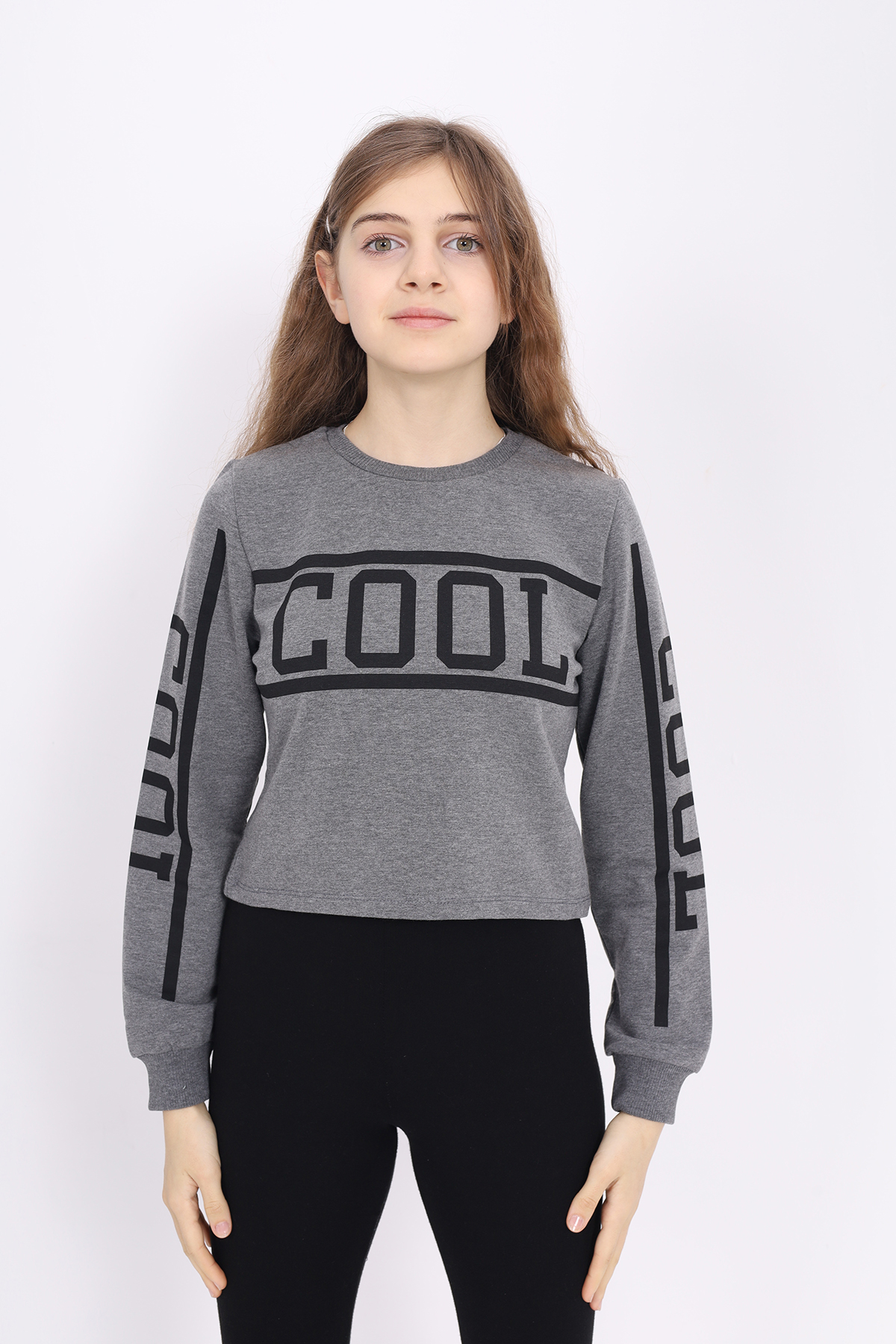 Toontoy Kız Çocuk Cool Baskılı Sweatshirt