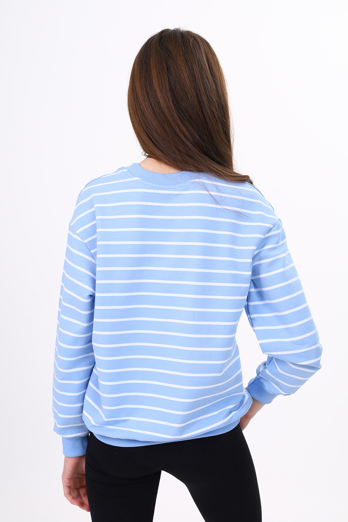 Toontoy Kız Çocuk Çizgili Sweatshirt