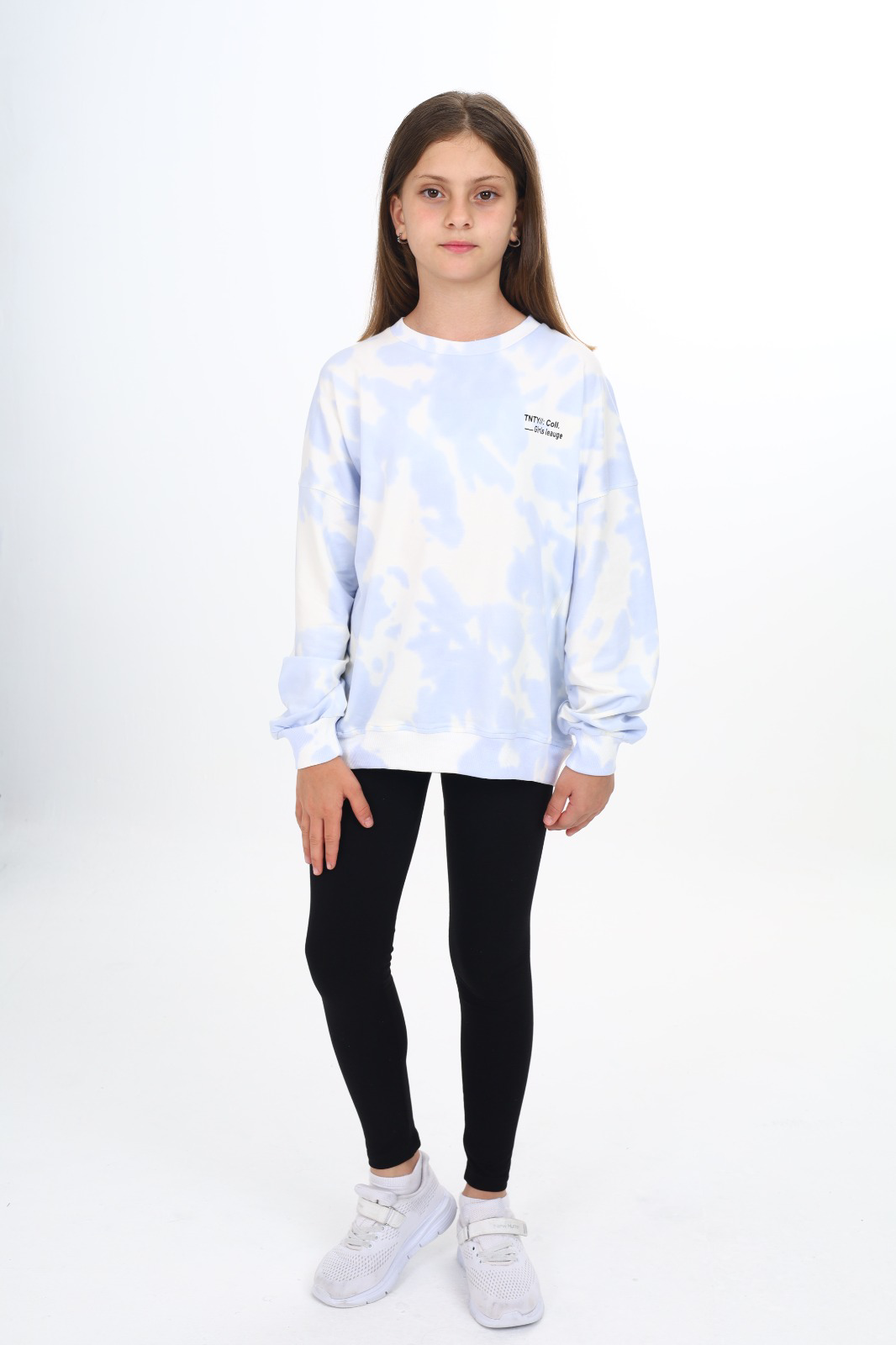 Toontoy Kız Çocuk Batik Desenli Baskılı Taytlı Takım