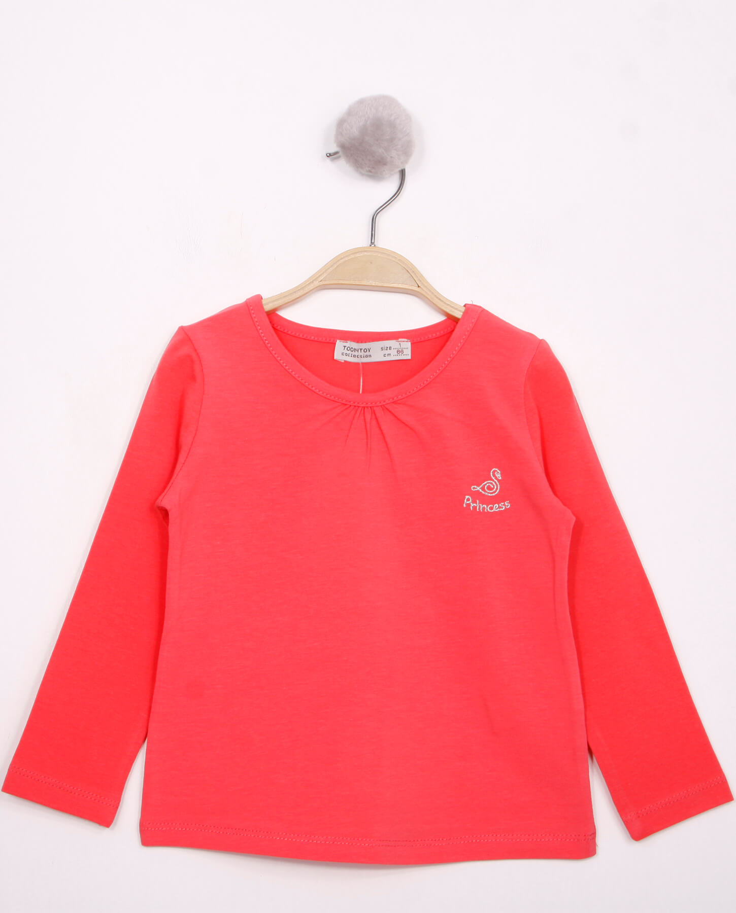 Toontoy Kız Çocuk Göğsü Princess Nakışlı T-Shirt