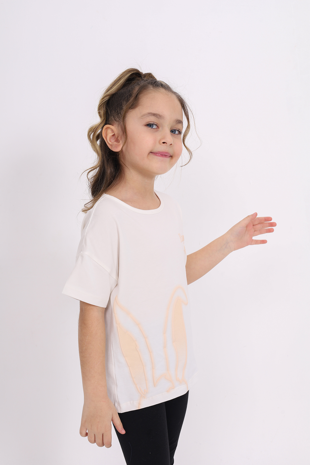Toontoy Kız Çocuk Bunny Baskılı Tişört
