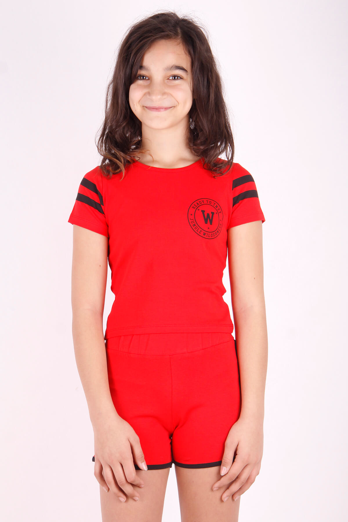 Toontoy Kız Çocuk Baskılı Şortlu Takım