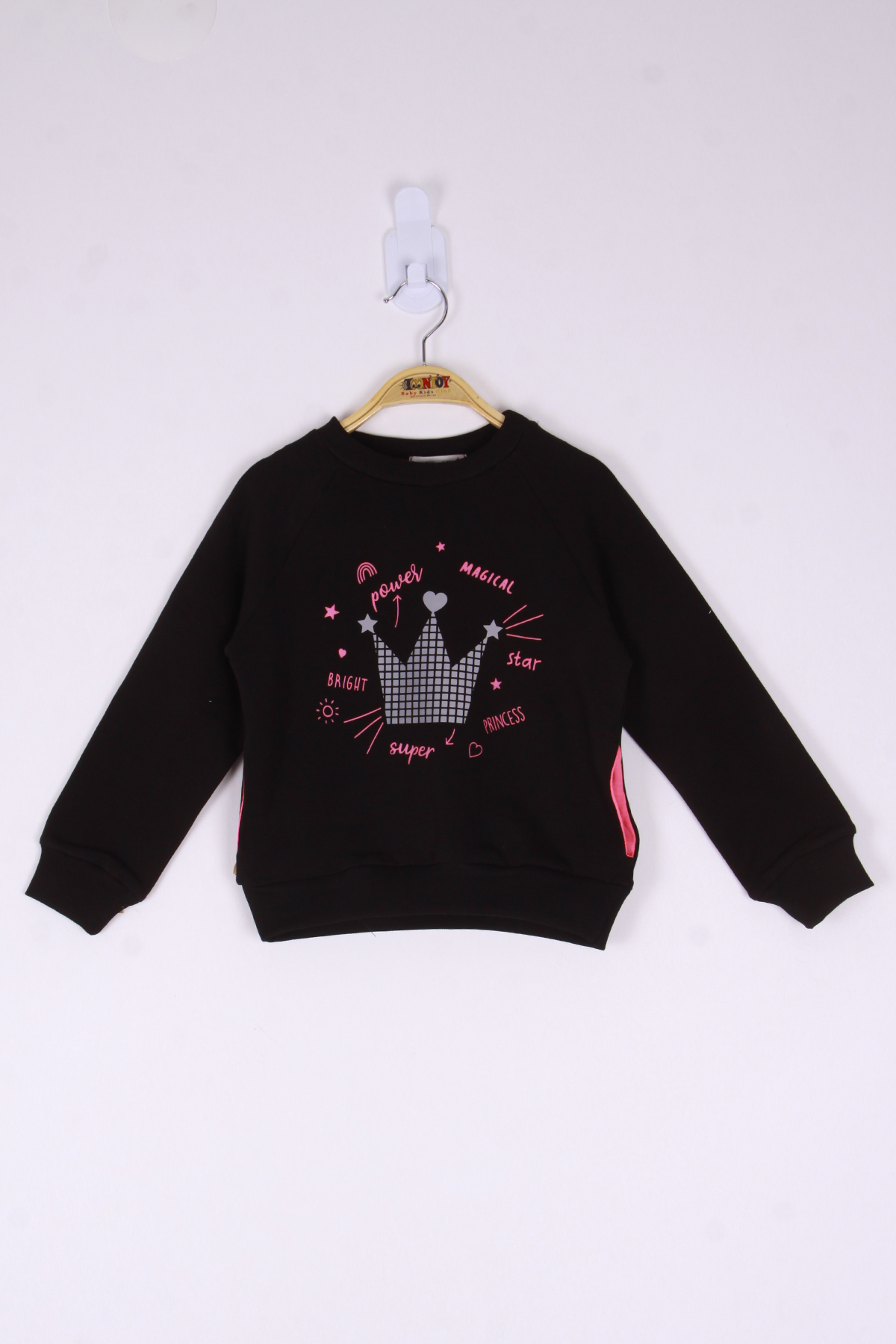 Toontoy Kız Çocuk Taç Baskılı Sweatshirt